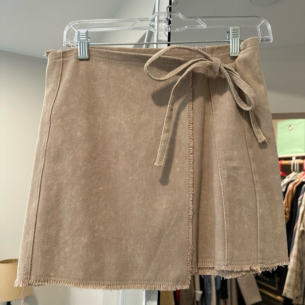 She + Sky Tan Mini Skirt